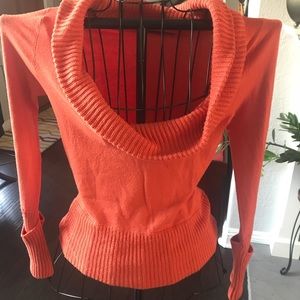 BCBG Orange cowl neck sweater